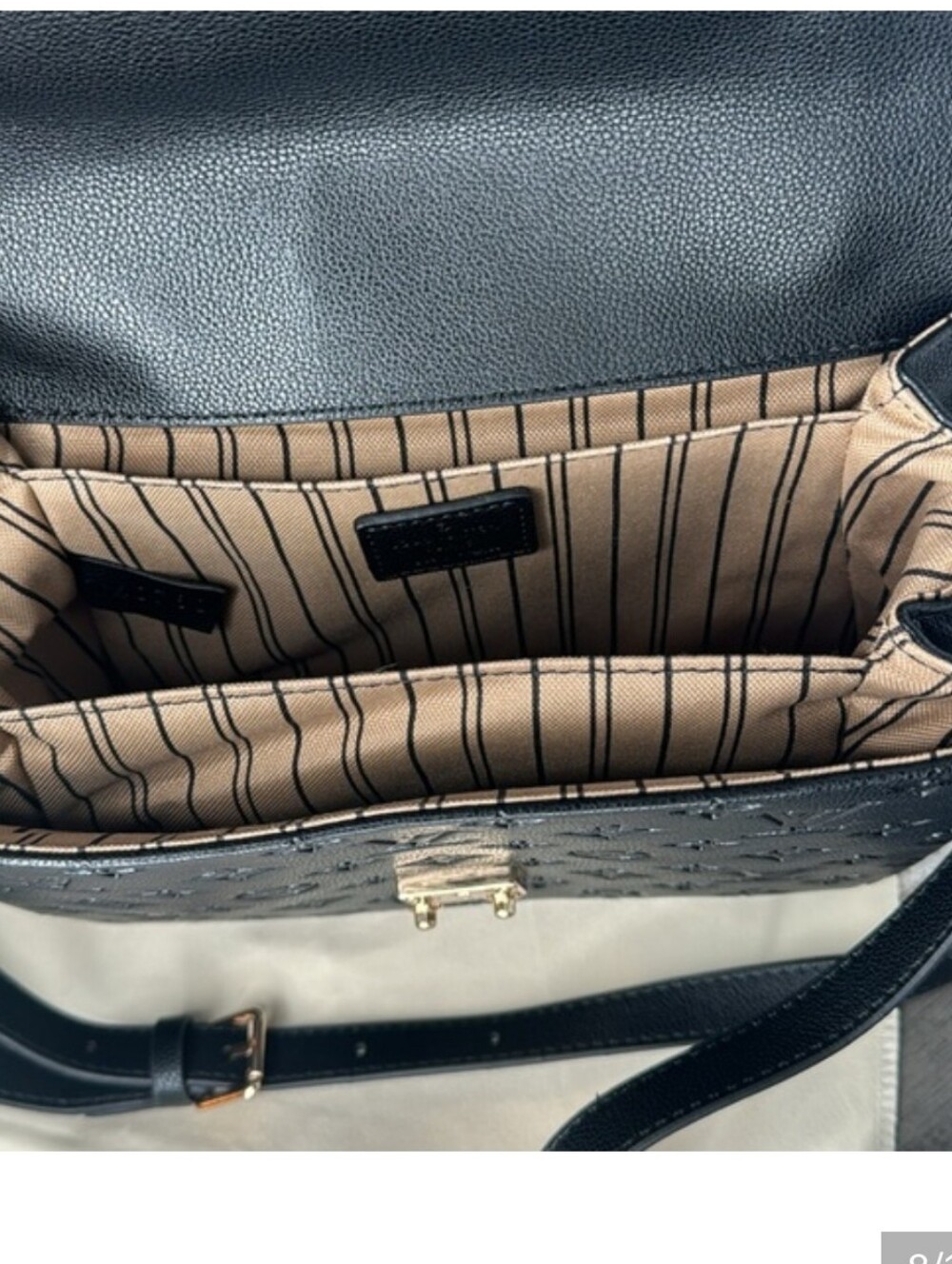 Gorgeous Embossed Monogram Black Shoulder Bag - Picture 7 of 9